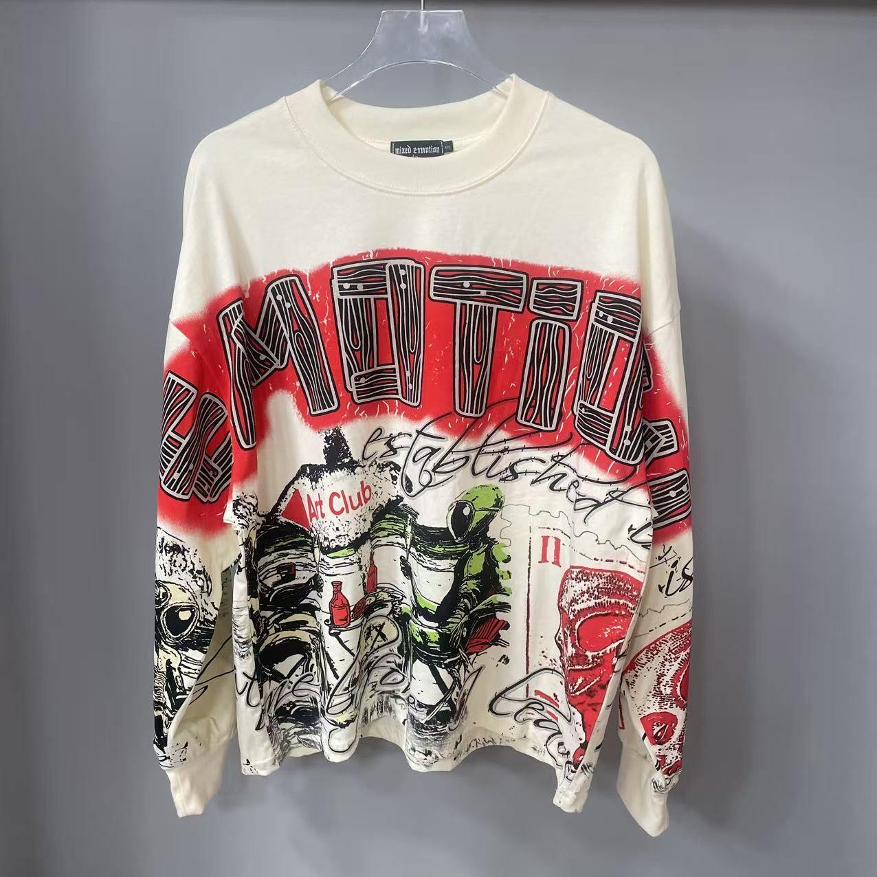 Women'S Fashion Hoodies - Hoogwaardig designer MIXED-EMOTION T-shirt met lange