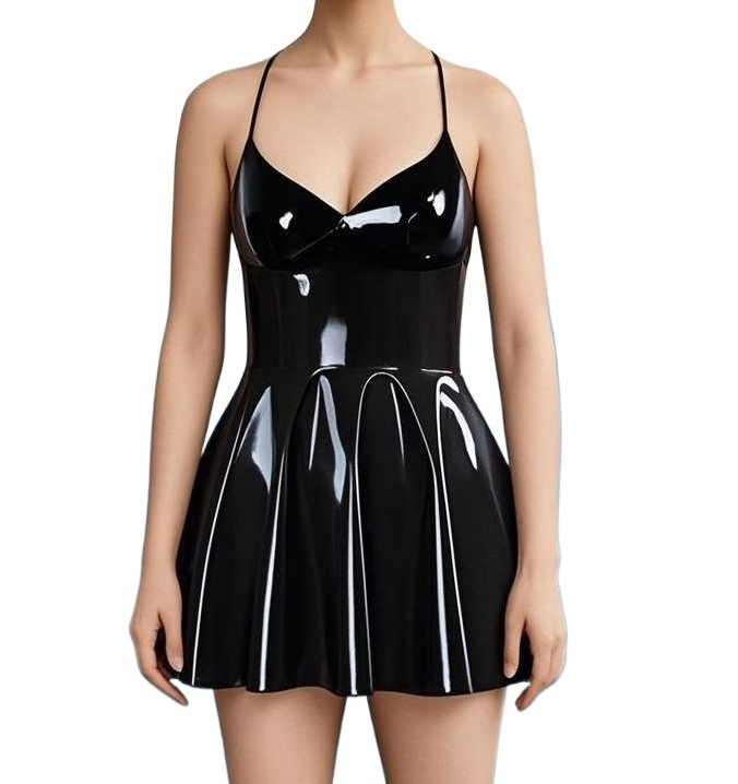 Pleated Skirt Women - Dames sexy jurk plooirok latex minirok
