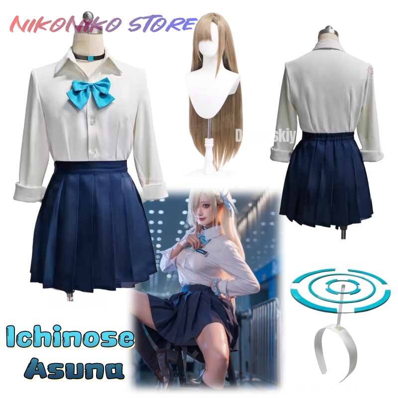 Pleated Skirt Women - Game Blue Archive Cosplay Ichinose Asuna-kostuum