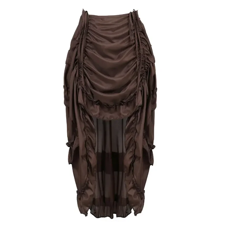 Pleated Skirt Women - Steampunk Damesrokken Gothic Onregelmatige Shirring Geplooide