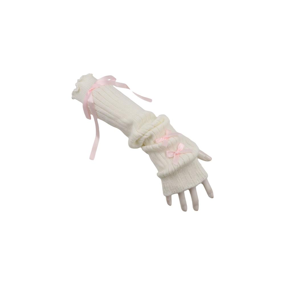 Women'S Fashion Gloves - Streetwear elastische gebreide strik armmouwen Y2K