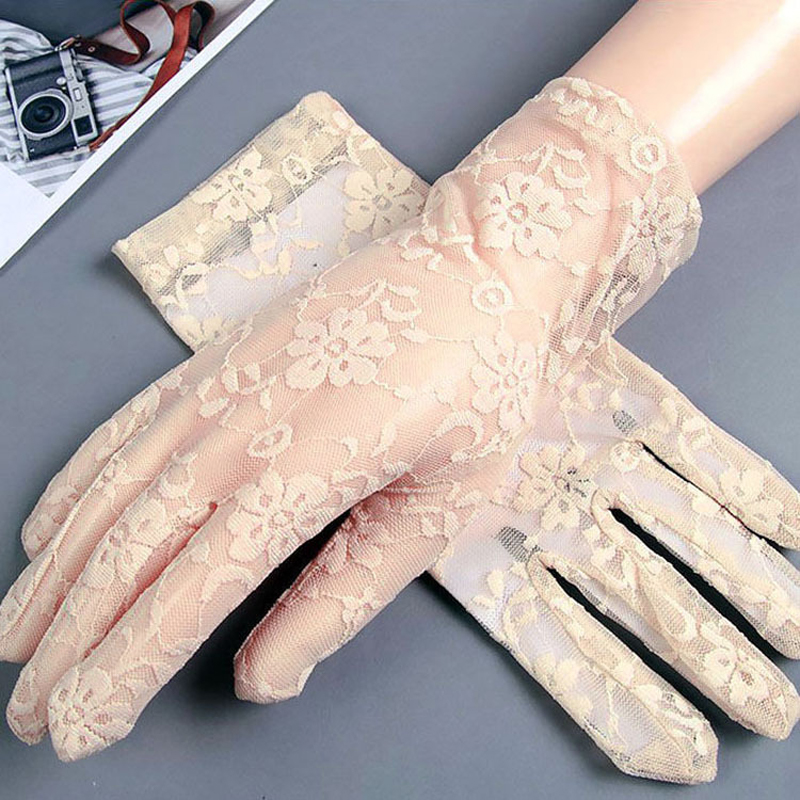 Women'S Fashion Gloves - Dameshandschoenen Zomer Kort Kant Ademend Dunne