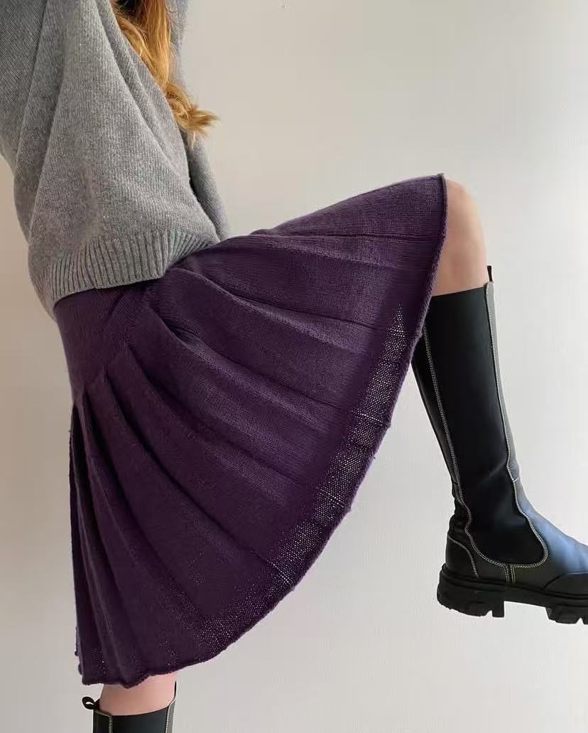 Pleated Skirt Women - Hoge taille, slankende, veelzijdige, retro geplooide