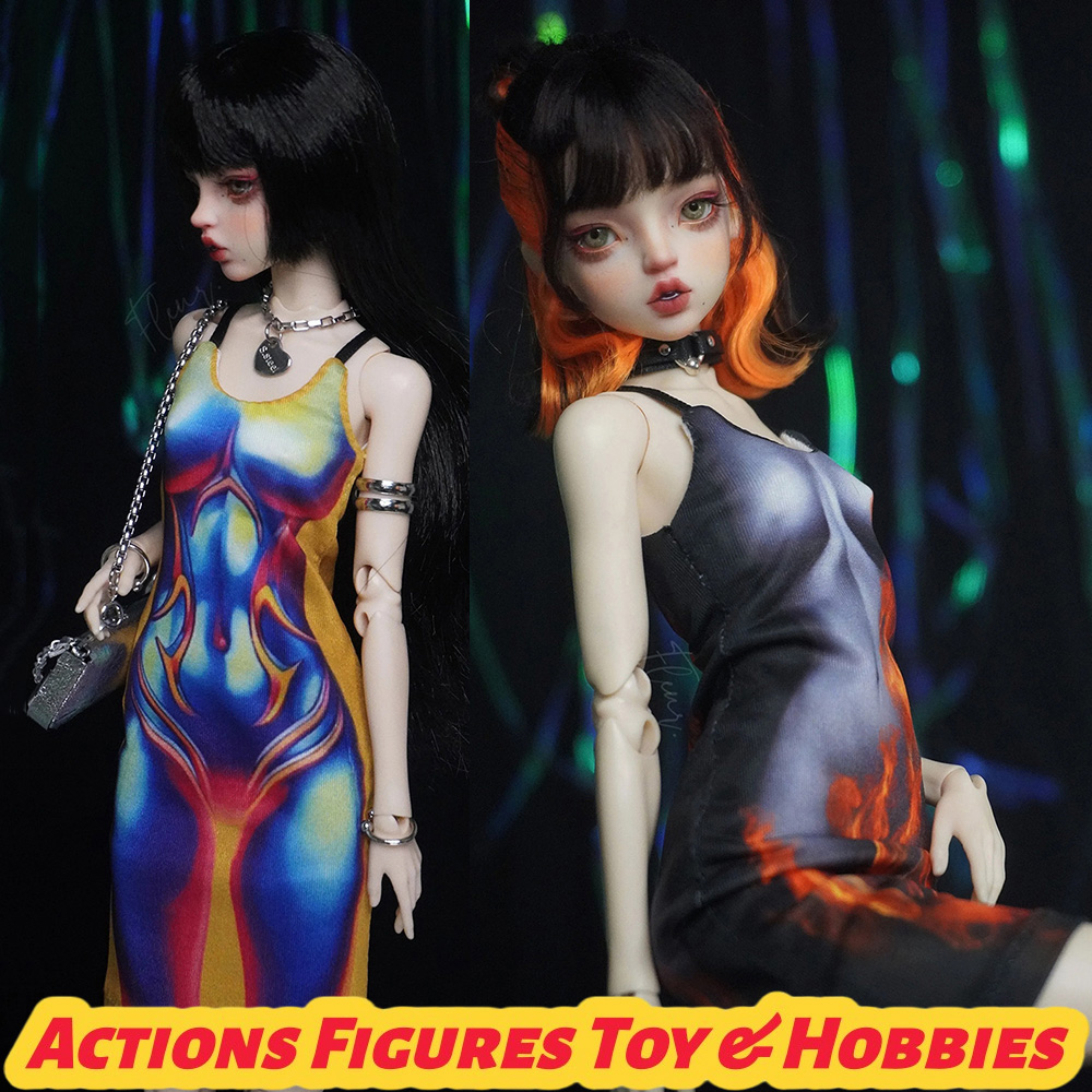 Belted Shirt Dress - 1/6 BJD Poppen Illusionaire Kunst Geprint