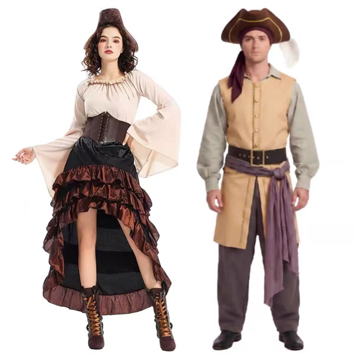 Belted Shirt Dress - Film Backrooms Kapitein Clark Piraat Cosplay