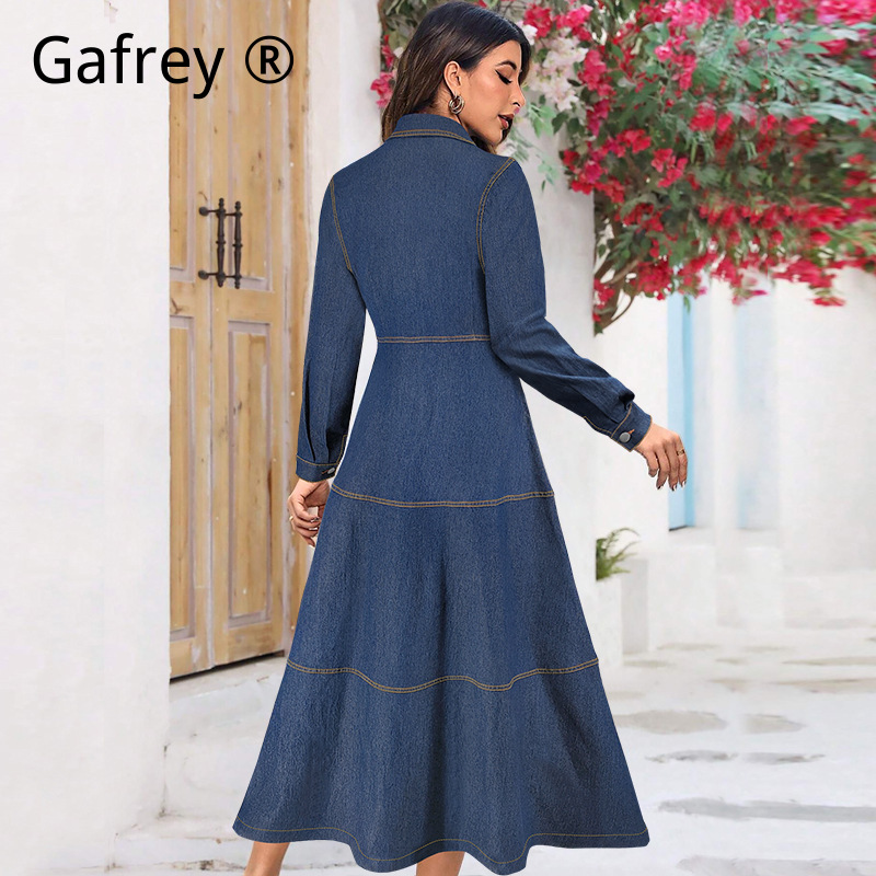 Nieuwe mode denim jeans shirtj - Belted Shirt Dress recensie en prijs