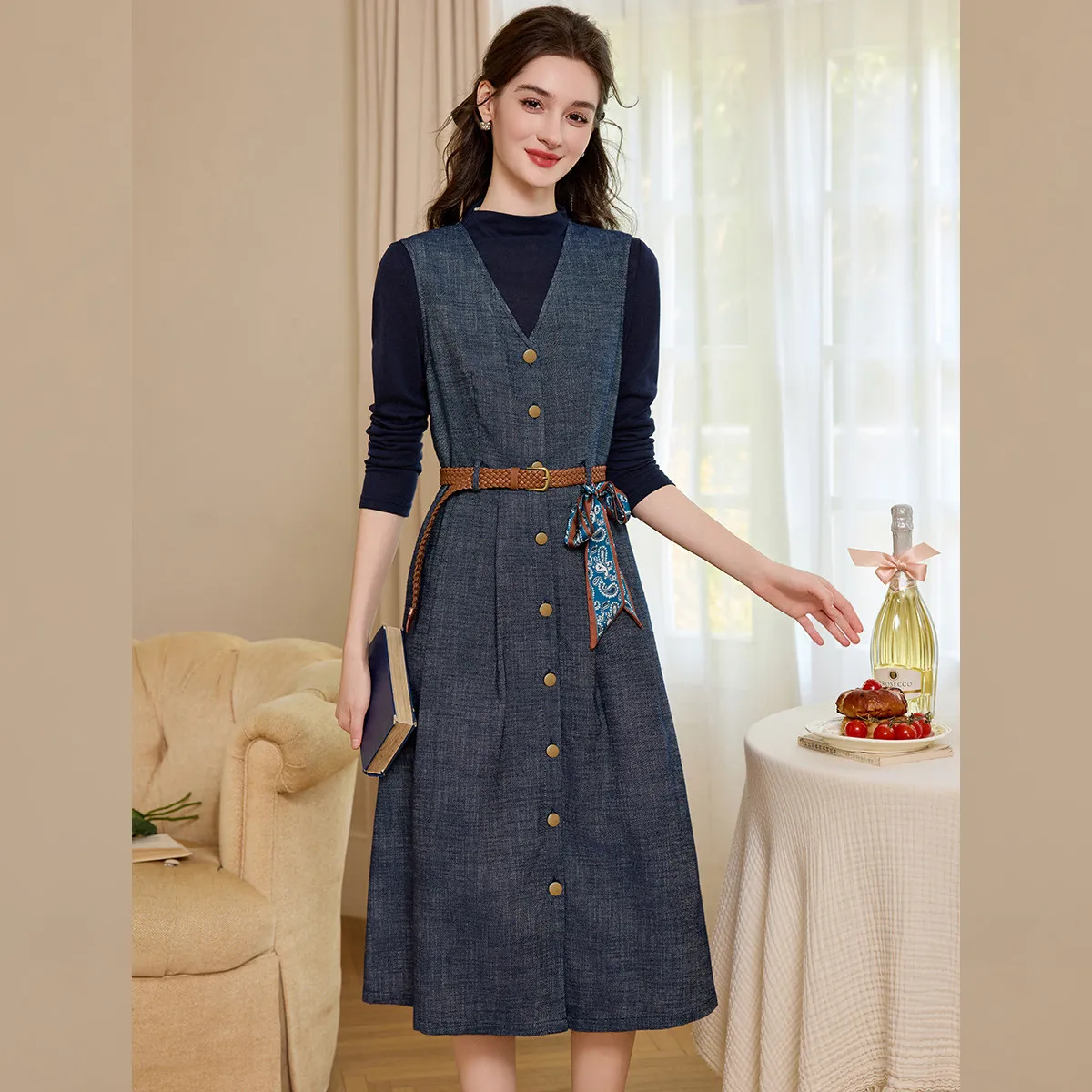 LOUISYAO Top & Jurk Set met Ho - Belted Shirt Dress recensie en prijs