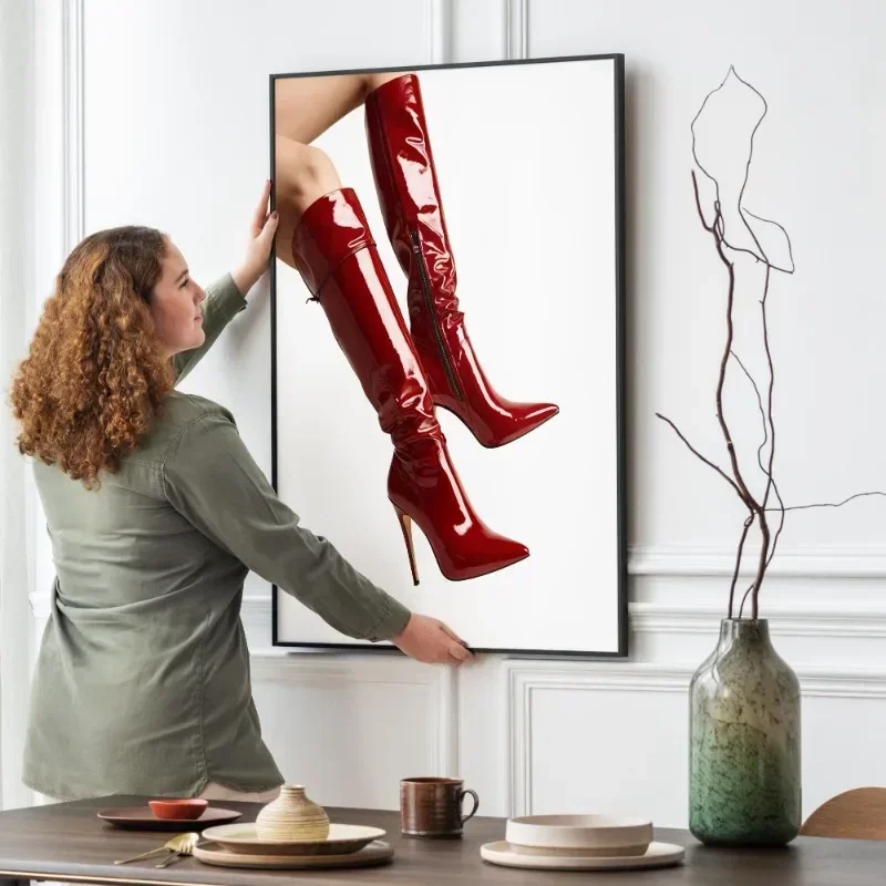 Rode Laarzen Sexy Vrouw Poster - Women'S Fashion Magazine recensie en prijs