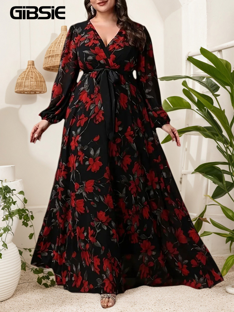 GIBSIE Plus Size Bloemenprint  - Maxi Dress Boho recensie en prijs
