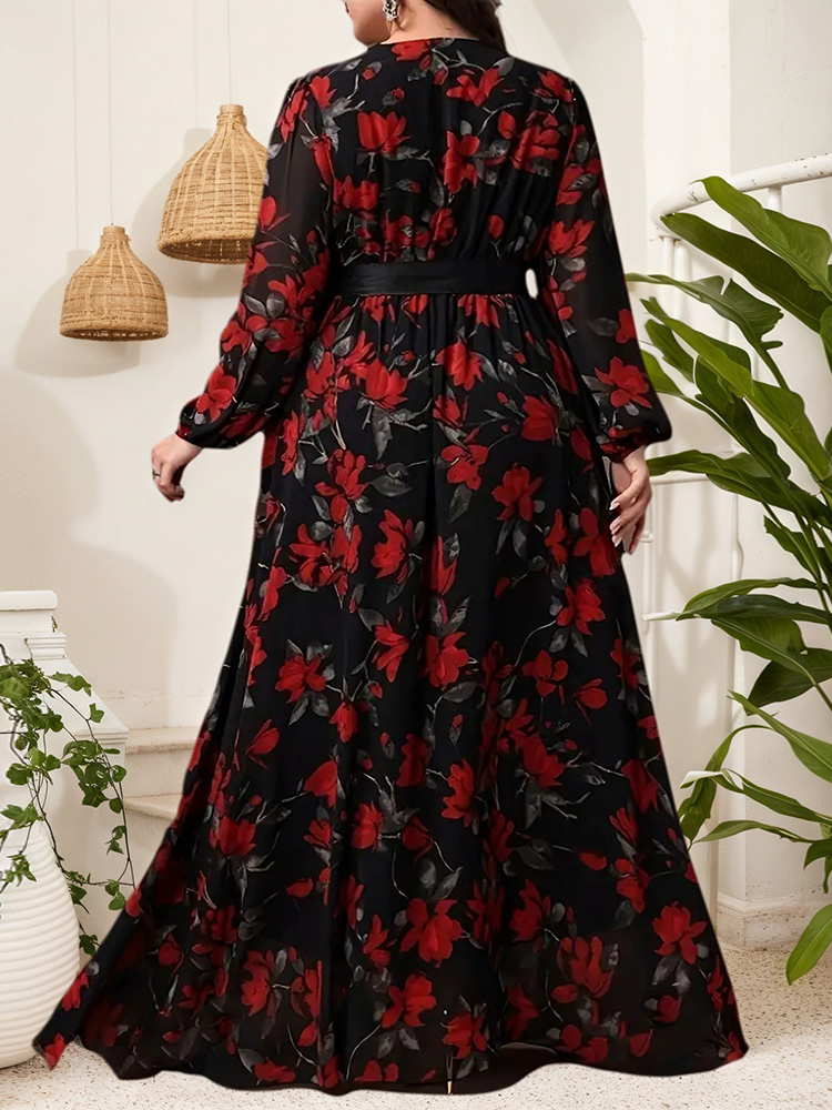 GIBSIE Plus Size Bloemenprint  - Maxi Dress Boho recensie en prijs