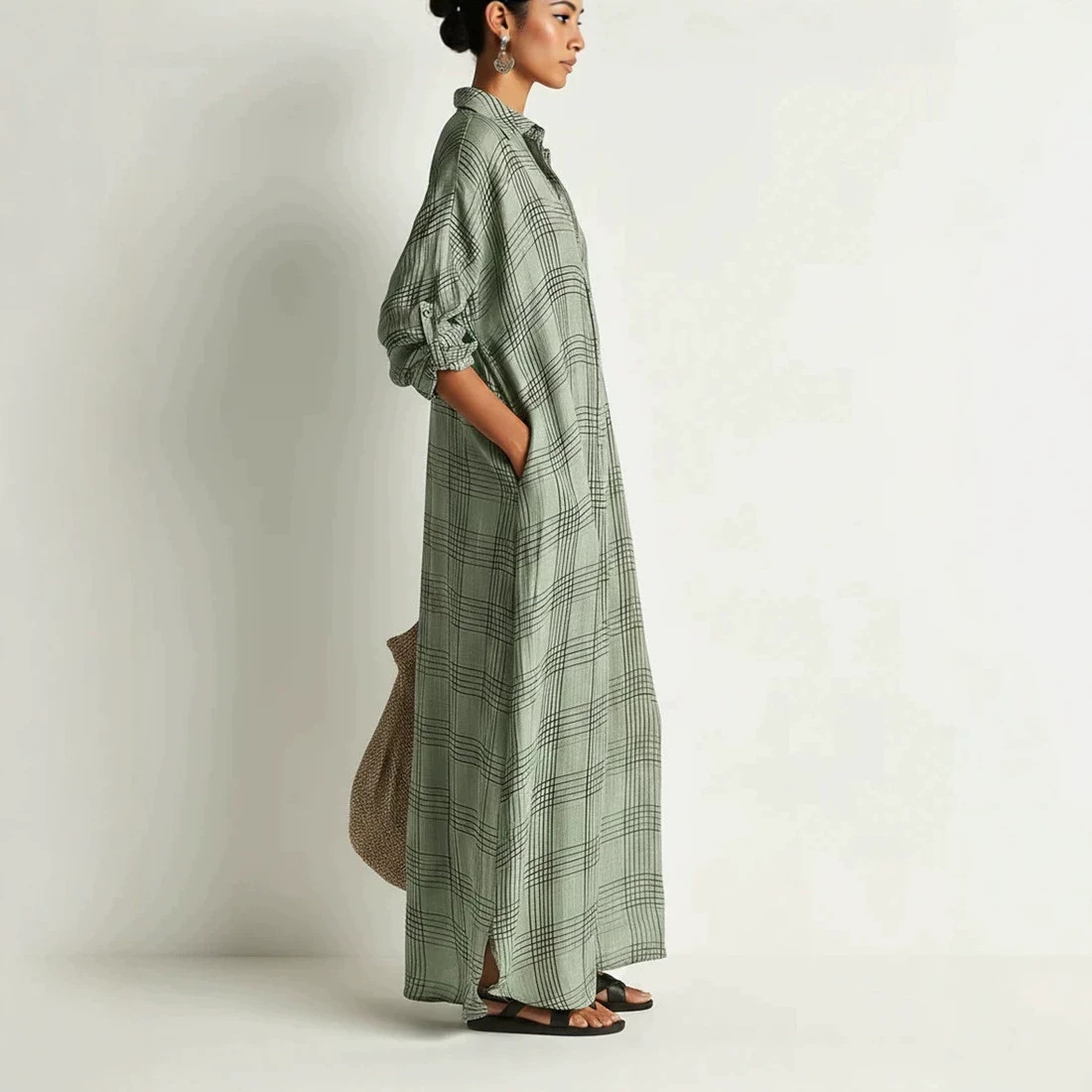 Gedrukte linnen katoenen midi  - Maxi Dress Boho recensie en prijs