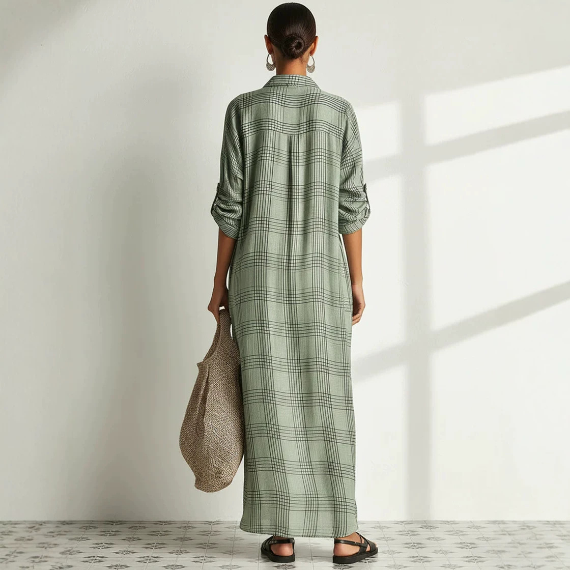 Gedrukte linnen katoenen midi  - Maxi Dress Boho recensie en prijs