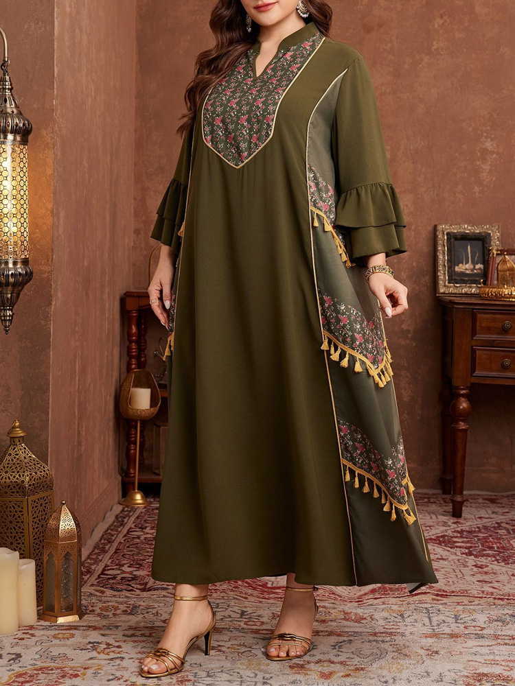 GIBSIE Plus Size Etnische Stij - Maxi Dress Boho recensie en prijs